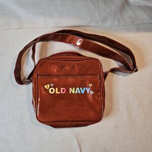 Old Navy Orange Sparkle Vinyl Handbag Purse - Y2K Vintage